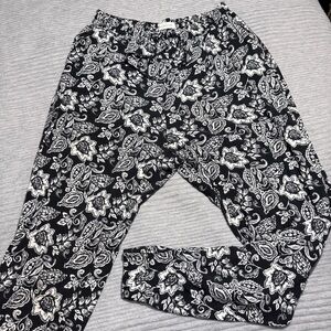 Abercrombie & Fitch Monochrome Black & White Paisley Joggers Size Large